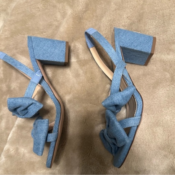 Lucie Denim Bow Detail Heels - Picture 2 of 4